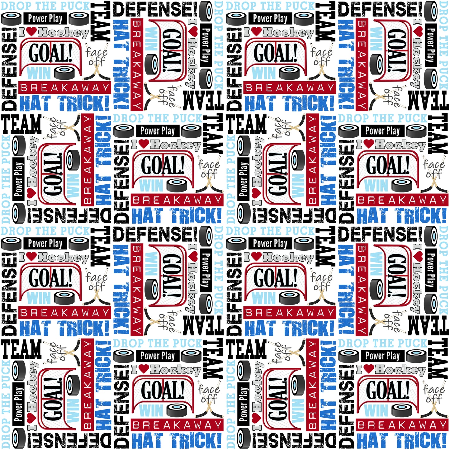 Drop The Puck Collection Hockey Collage 12 x 12 Double-Sided Scrapbook Paper - 15 Pack