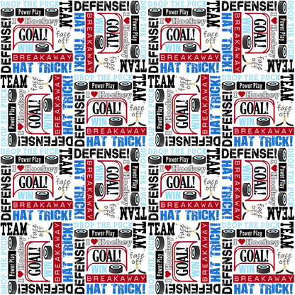 Drop The Puck Collection Hockey Collage 12 x 12 Double-Sided Scrapbook Paper - 15 Pack