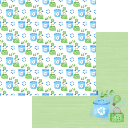 Earth Day Collection Please Recycle 12 x 12 Double-Sided Scrapbook Paper by SSC Designs - 15 Pack