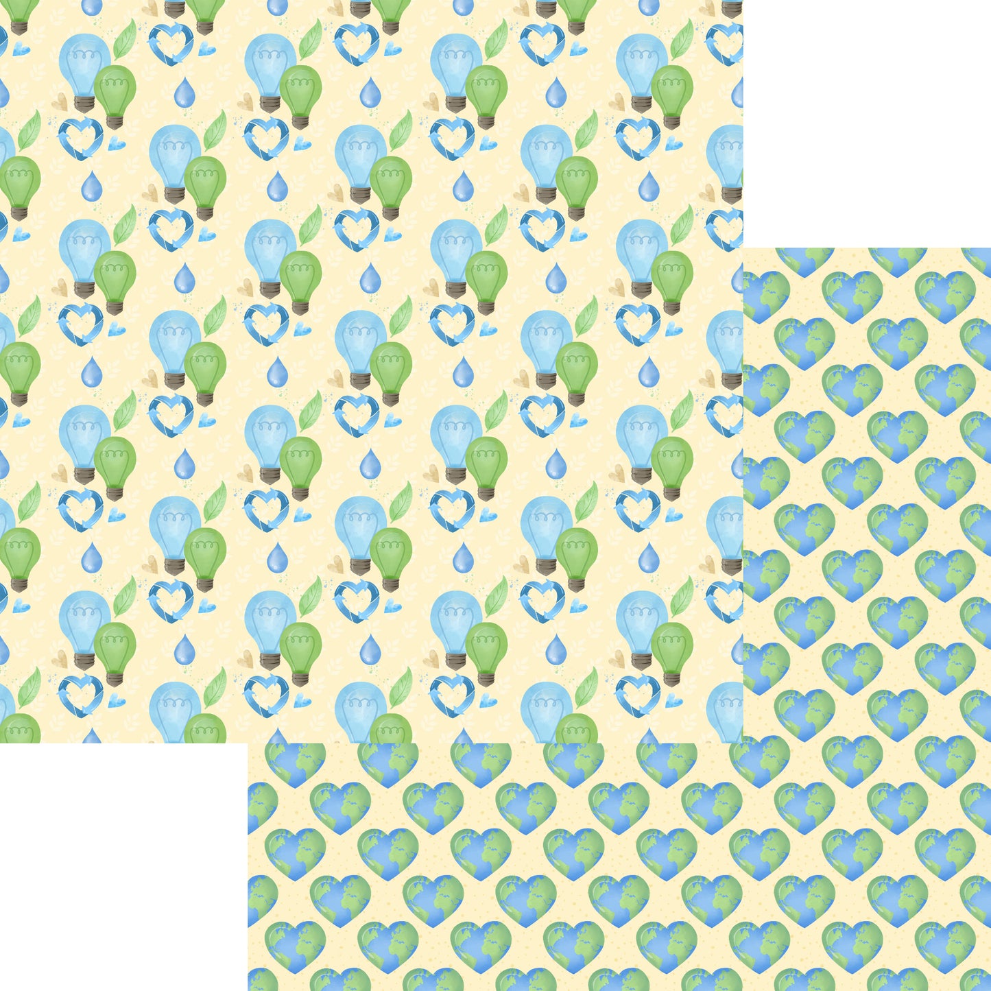 Earth Day Collection Earth Day Love 12 x 12 Double-Sided Scrapbook Paper by SSC Designs - 15 Pack