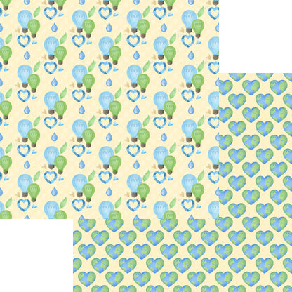 Earth Day Collection Earth Day Love 12 x 12 Double-Sided Scrapbook Paper by SSC Designs - 15 Pack