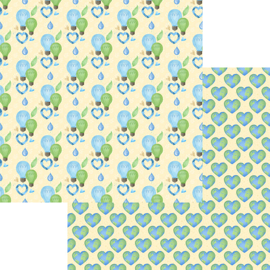 Earth Day Collection Earth Day Love 12 x 12 Double-Sided Scrapbook Paper by SSC Designs - 15 Pack