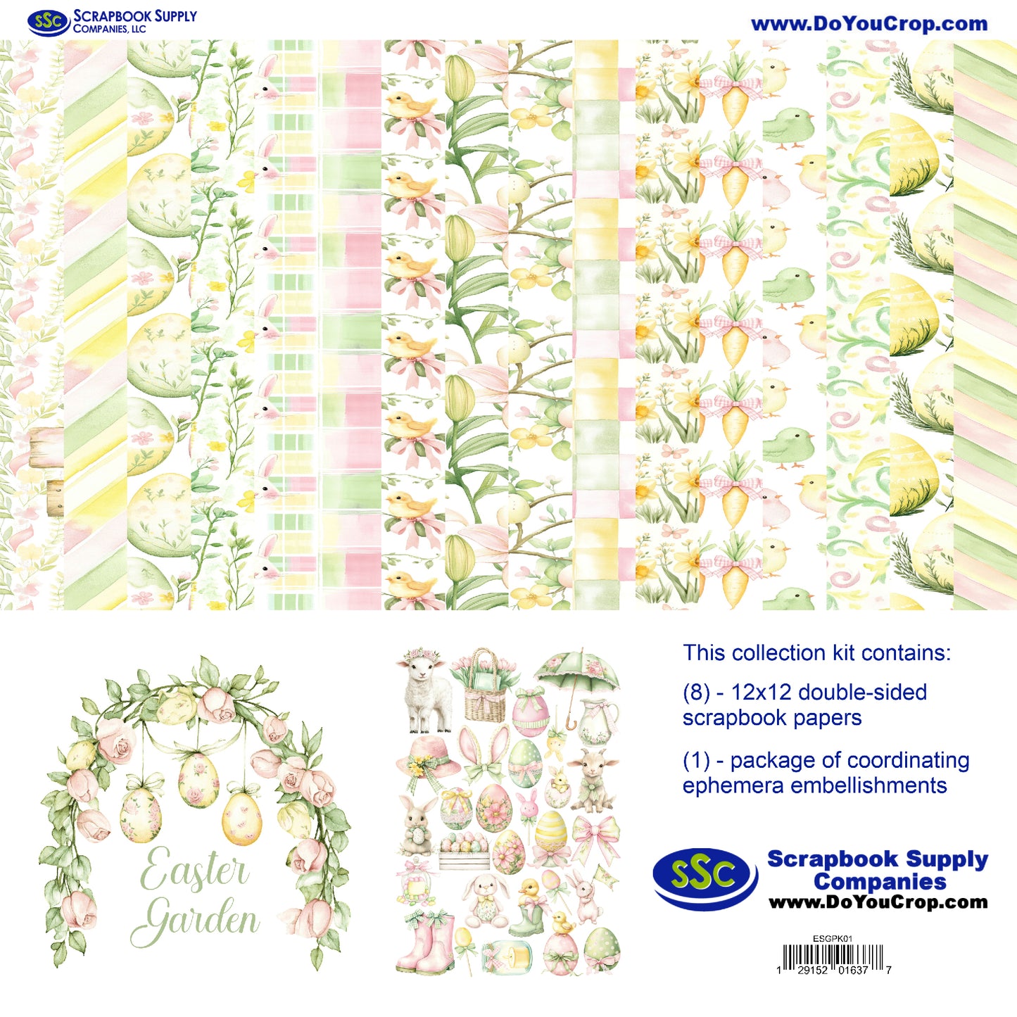 Easter Garden 12 x 12 Scrapbook Paper & Embellishment Kit by SSC Designs - 3 Kits