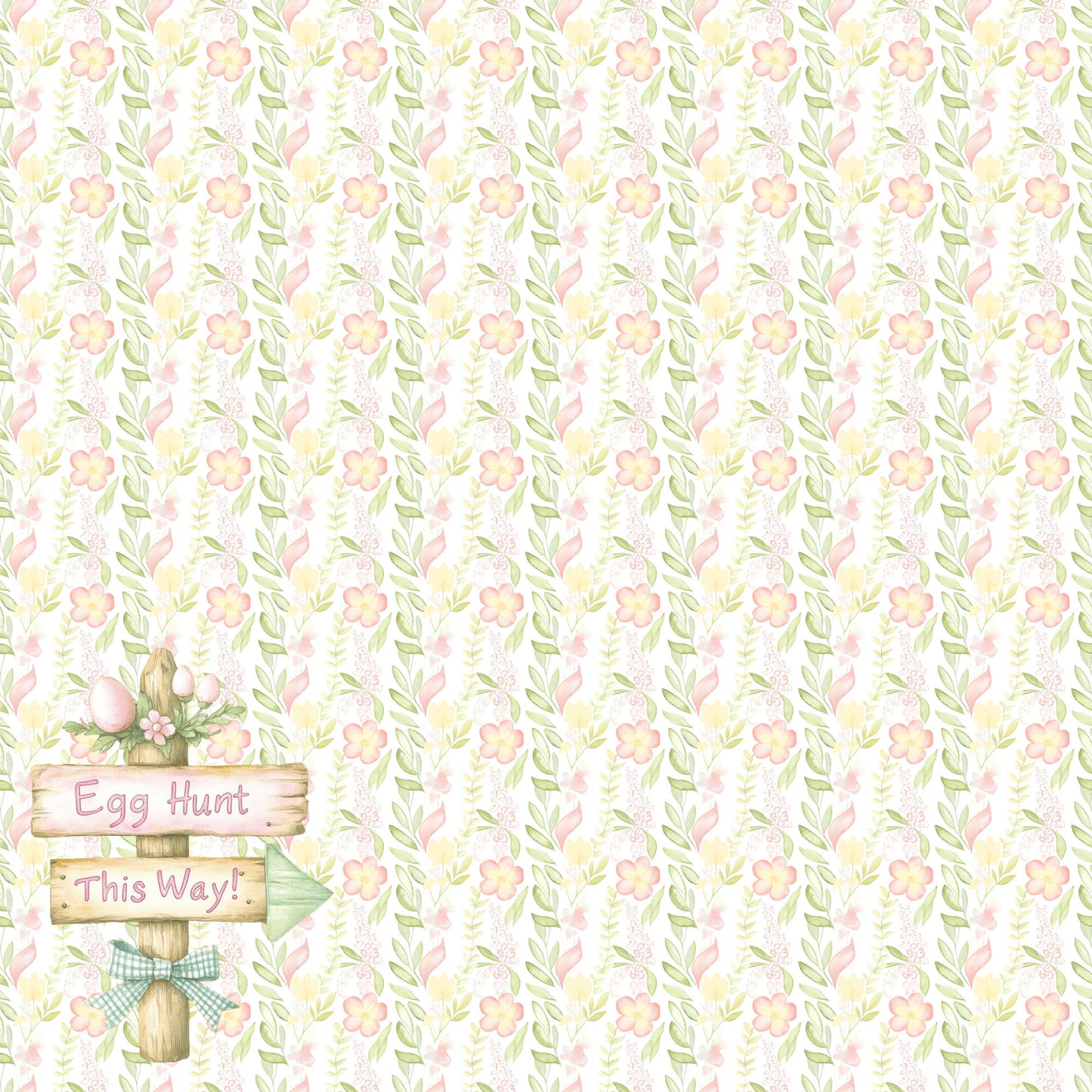 Easter Garden Collection Egg Hunt Hideaway 12 x 12 Double-Sided Scrapbook Paper by SSC Designs - 15 Pack