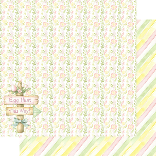 Easter Garden Collection Egg Hunt Hideaway 12 x 12 Double-Sided Scrapbook Paper by SSC Designs - 15 Pack
