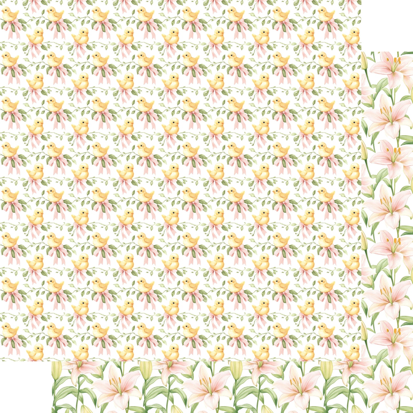 Easter Garden Collection Sweet Peep Scenery 12 x 12 Double-Sided Scrapbook Paper by SSC Designs - 15 Pack