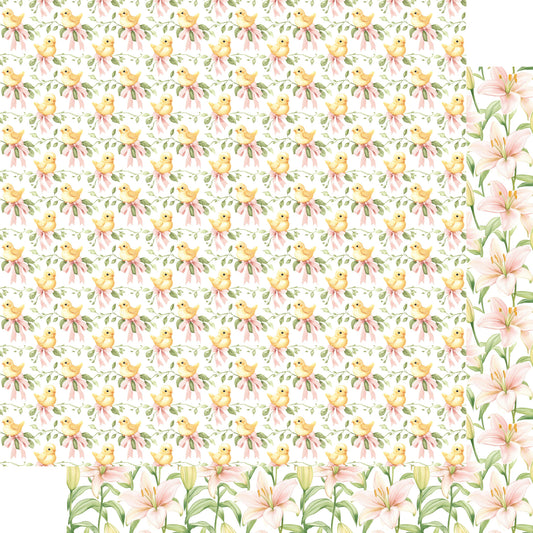 Easter Garden Collection Sweet Peep Scenery 12 x 12 Double-Sided Scrapbook Paper by SSC Designs - 15 Pack