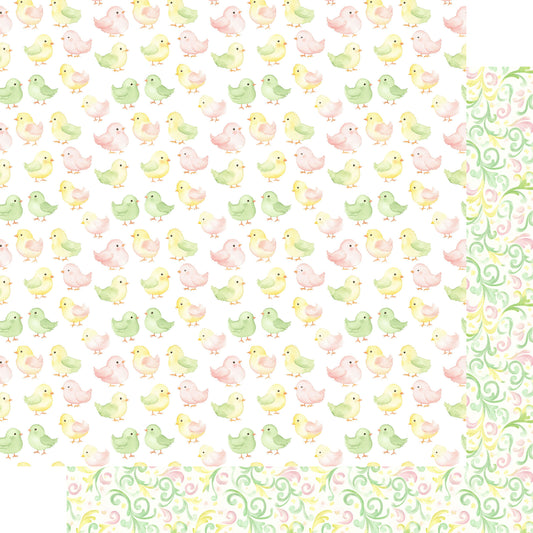Easter Garden Collection Peeps & Posies 12 x 12 Double-Sided Scrapbook Paper by SSC Designs - 15 Pack