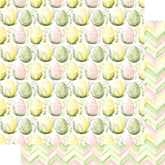Easter Garden Collection Egg Blossoms 12 x 12 Double-Sided Scrapbook Paper by SSC Designs - 15 Pack