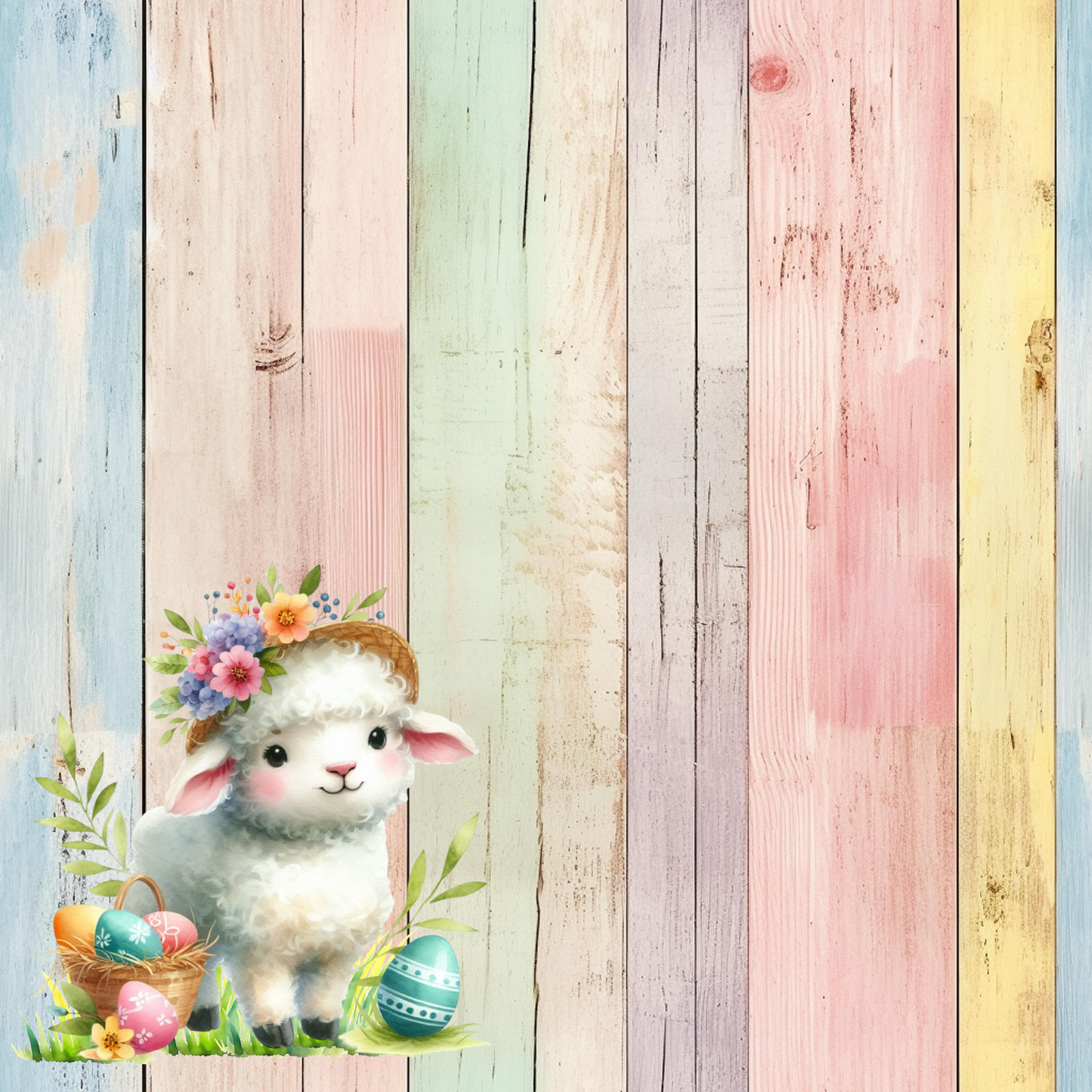 Easter Collection My Little Lamb 12 x 12 Double-Sided Scrapbook Paper by SSC Designs - 15 Pack