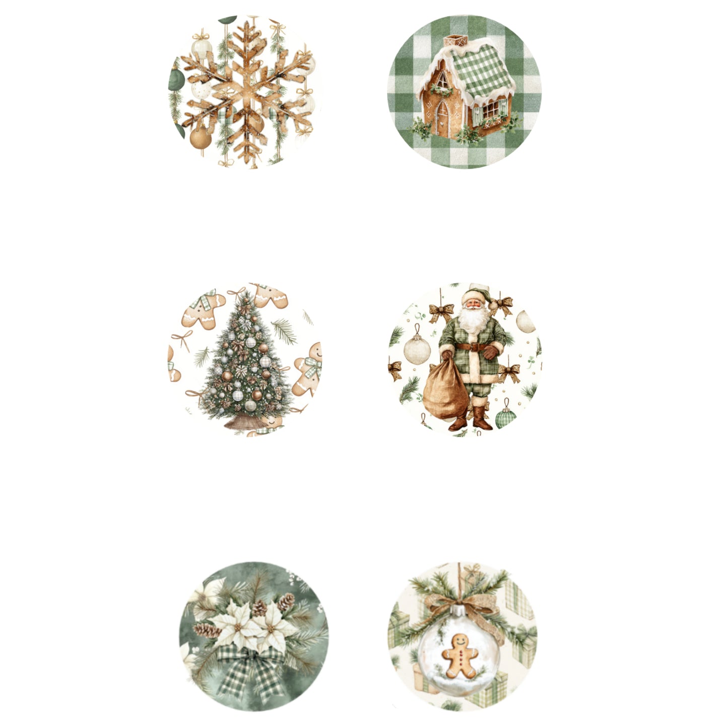 Evergreen Christmas Collection 1" Button Bubbles Scrapbook Embellishments by MH Flair and More - 3 Packs