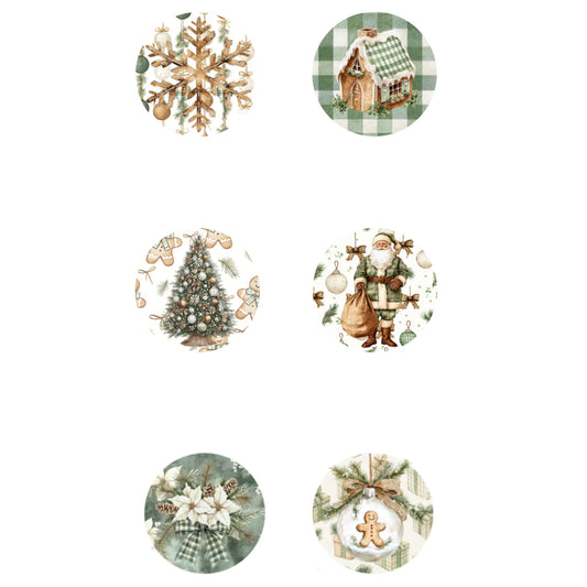 Evergreen Christmas Collection 1" Button Bubbles Scrapbook Embellishments by MH Flair and More - 3 Packs