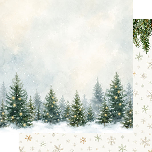 Evergreen Christmas Collection Winter Wonderland 12 x 12 Double-Sided Scrapbook Paper by SSC Designs - 15 Pack