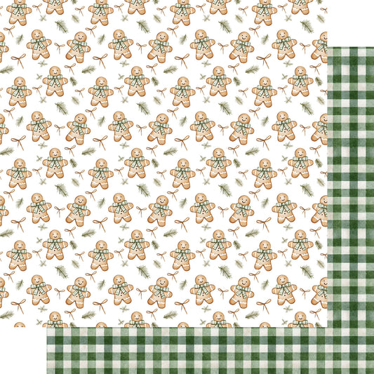 Evergreen Christmas Collection Gingerbread Greetings 12 x 12 Double-Sided Scrapbook Paper by SSC Designs - 15 Pack