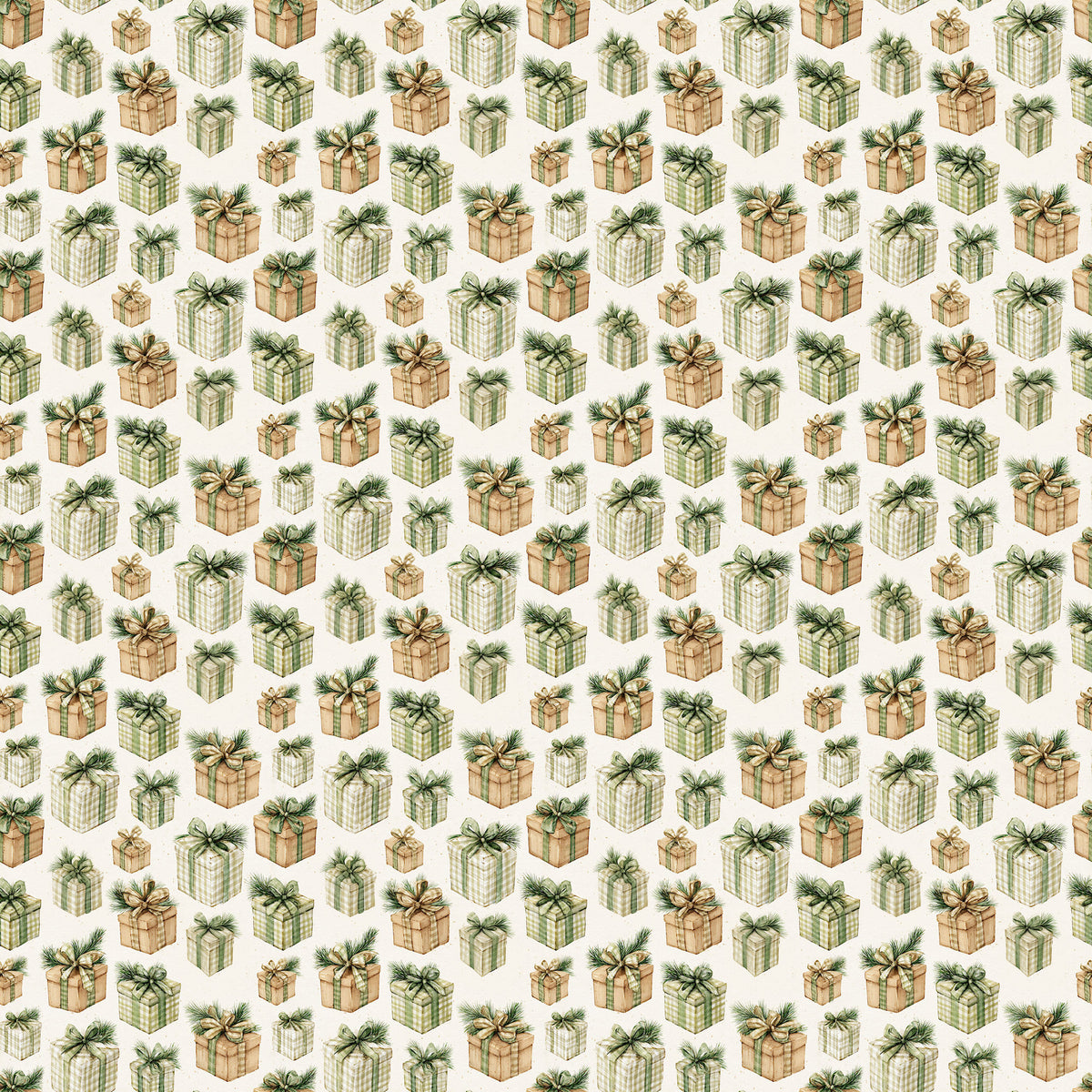 Evergreen Christmas Collection Wrapped In Wonder 12 x 12 Double-Sided Scrapbook Paper by SSC Designs - 15 Pack