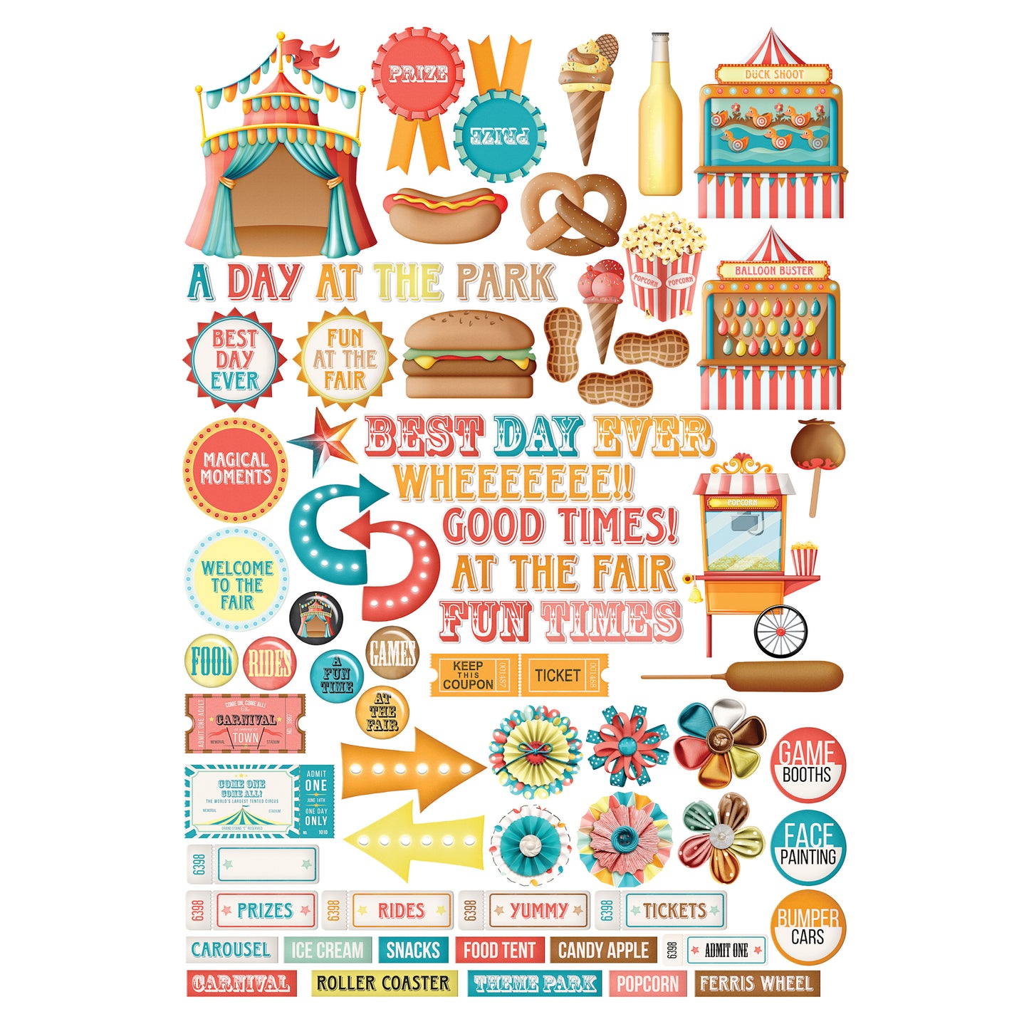 Fun At The Fair 12 x 12 Scrapbook Paper & Embellishment Kit by SSC Designs - 3 Kits