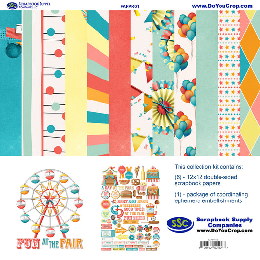Fun At The Fair 12 x 12 Scrapbook Paper & Embellishment Kit by SSC Designs - 3 Kits