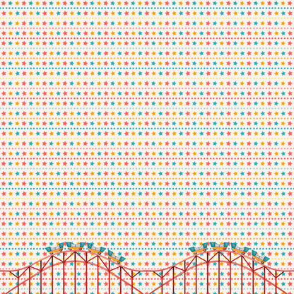 Fun At The Fair Collection Coaster Craze 12 x 12 Double-Sided Scrapbook Paper by SSC Designs - 15 Pack