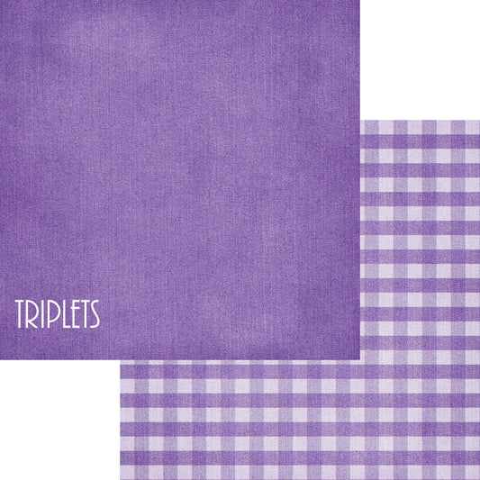 Family Collection Triplets 12 x 12 Double-Sided Scrapbook Paper by SSC Designs - 15 Pack