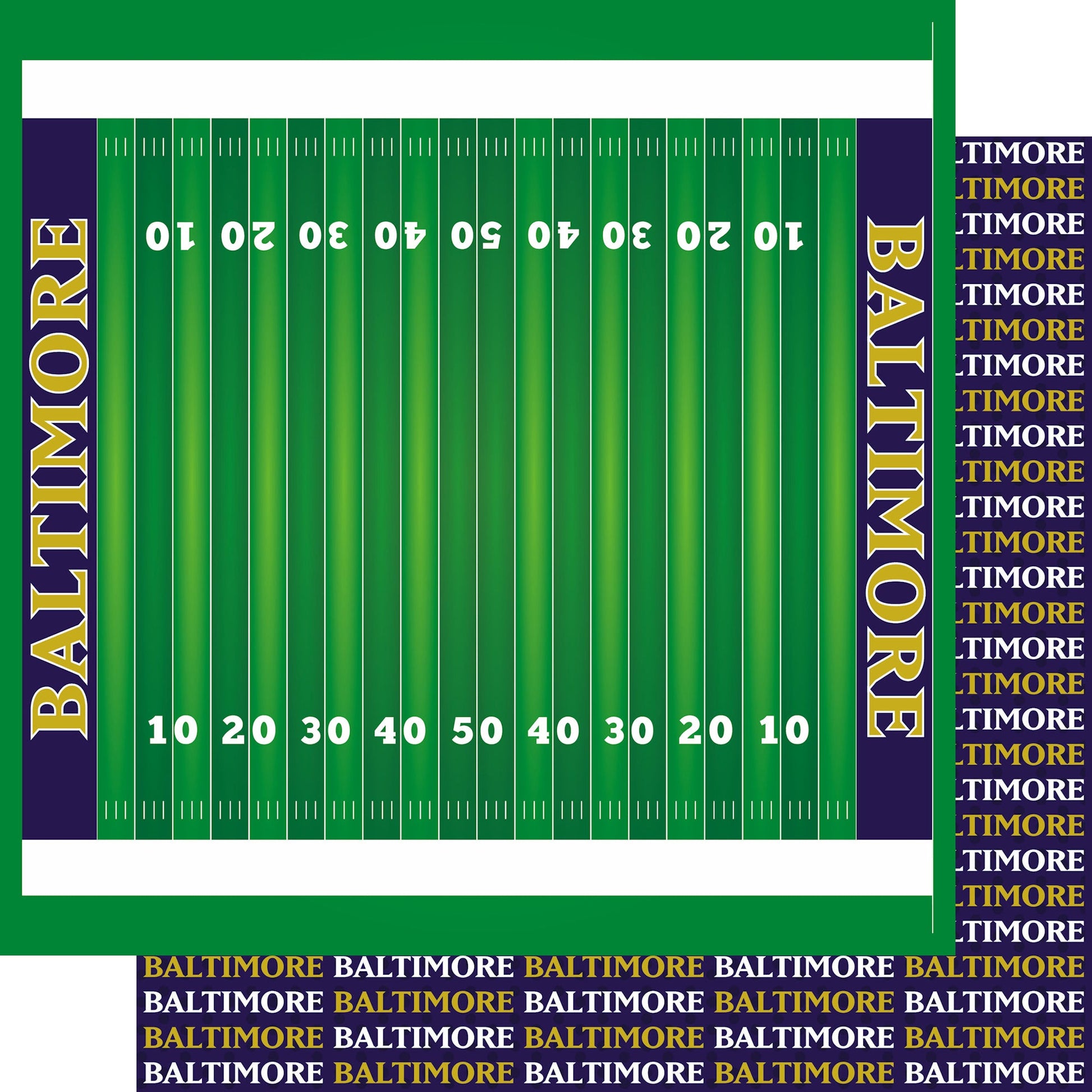 Football Season Collection Baltimore On The Field 12 x 12 Double-Sided Scrapbook Paper by SSC Designs