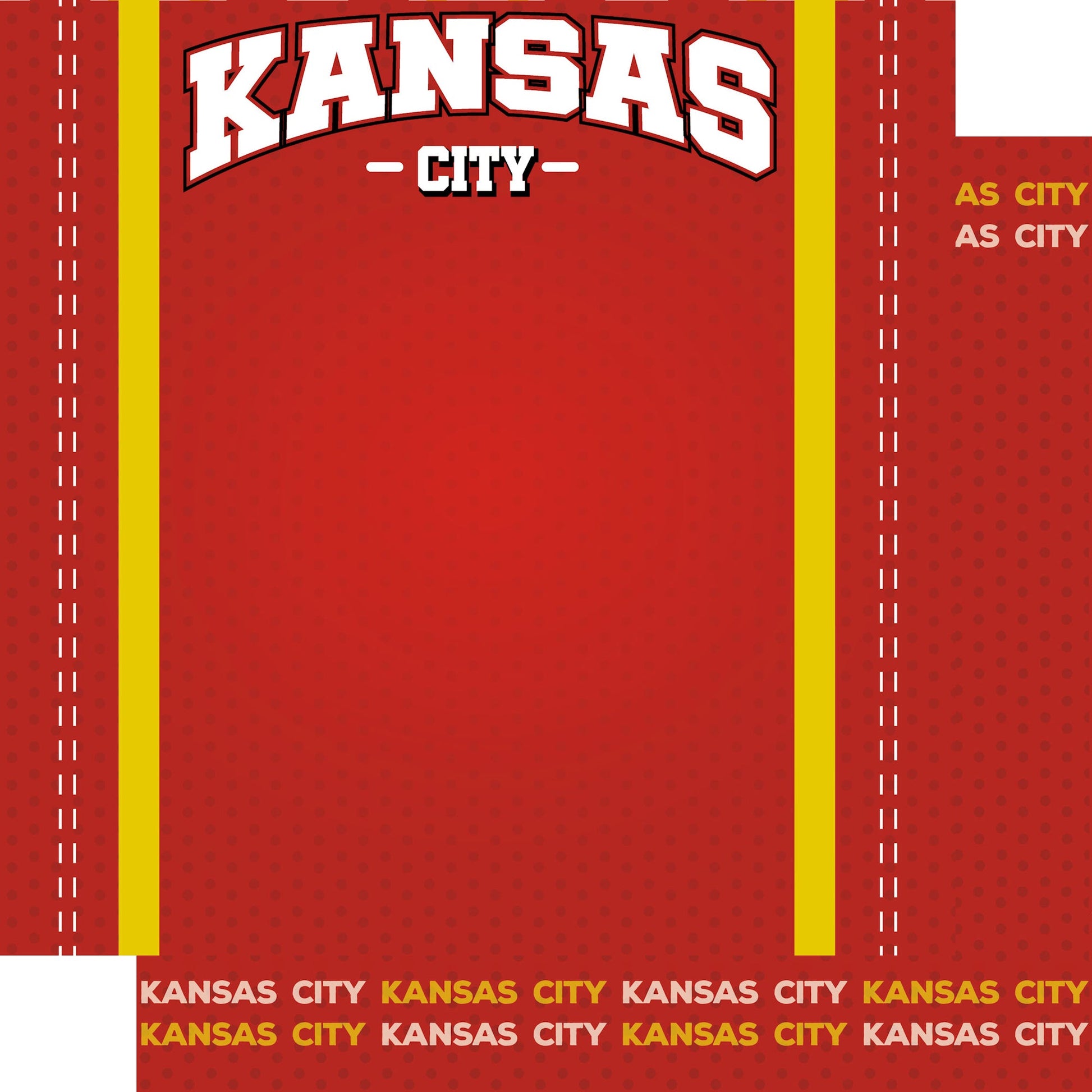 Football Season Collection Kansas City City Pride 12 x 12 Double-Sided Scrapbook Paper by SSC Designs