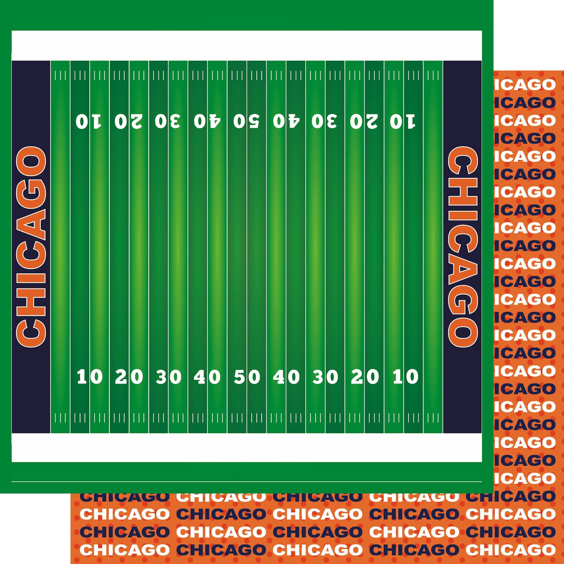 Football Season Collection Chicago On The Field 12 x 12 Double-Sided Scrapbook Paper by SSC Designs