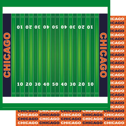 Football Season Collection Chicago On The Field 12 x 12 Double-Sided Scrapbook Paper by SSC Designs
