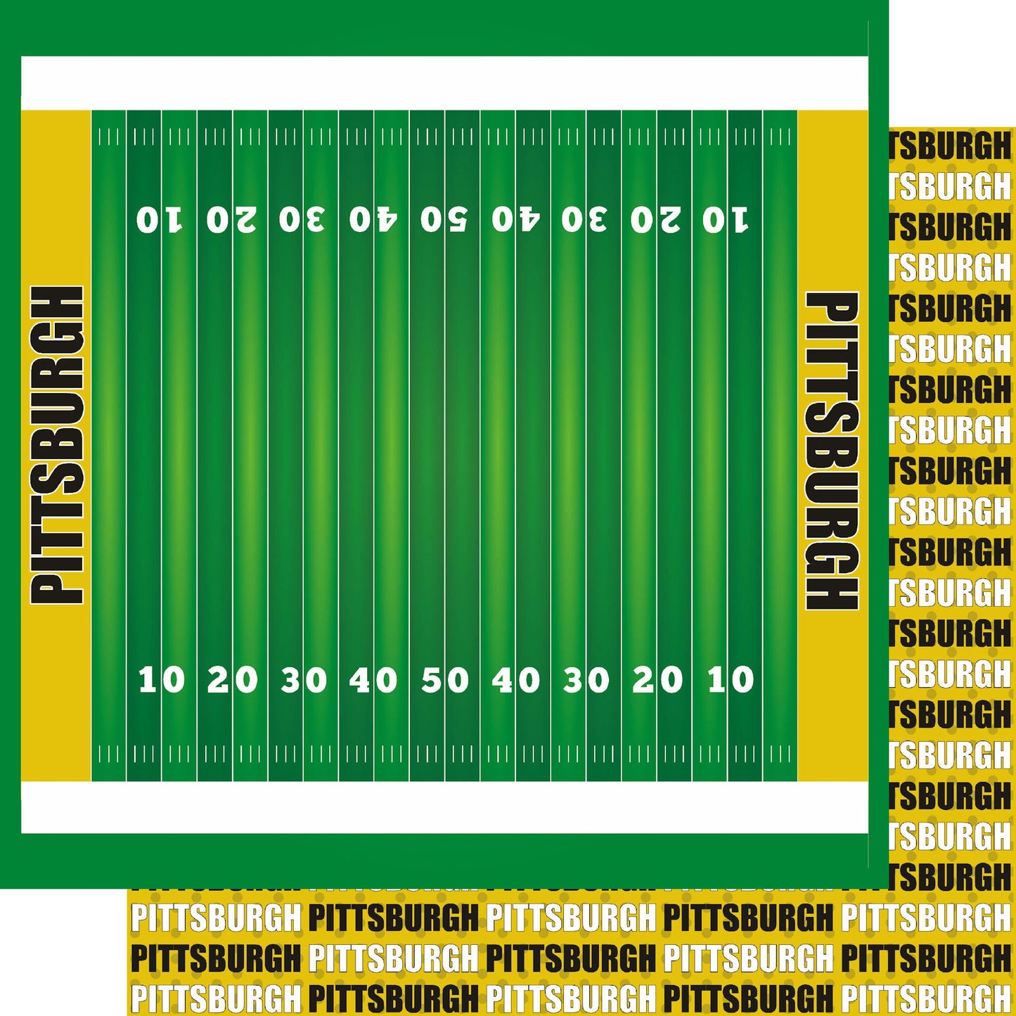 Football Season Collection Pittsburgh On The Field 12 x 12 Double-Sided Scrapbook Paper by SSC Designs