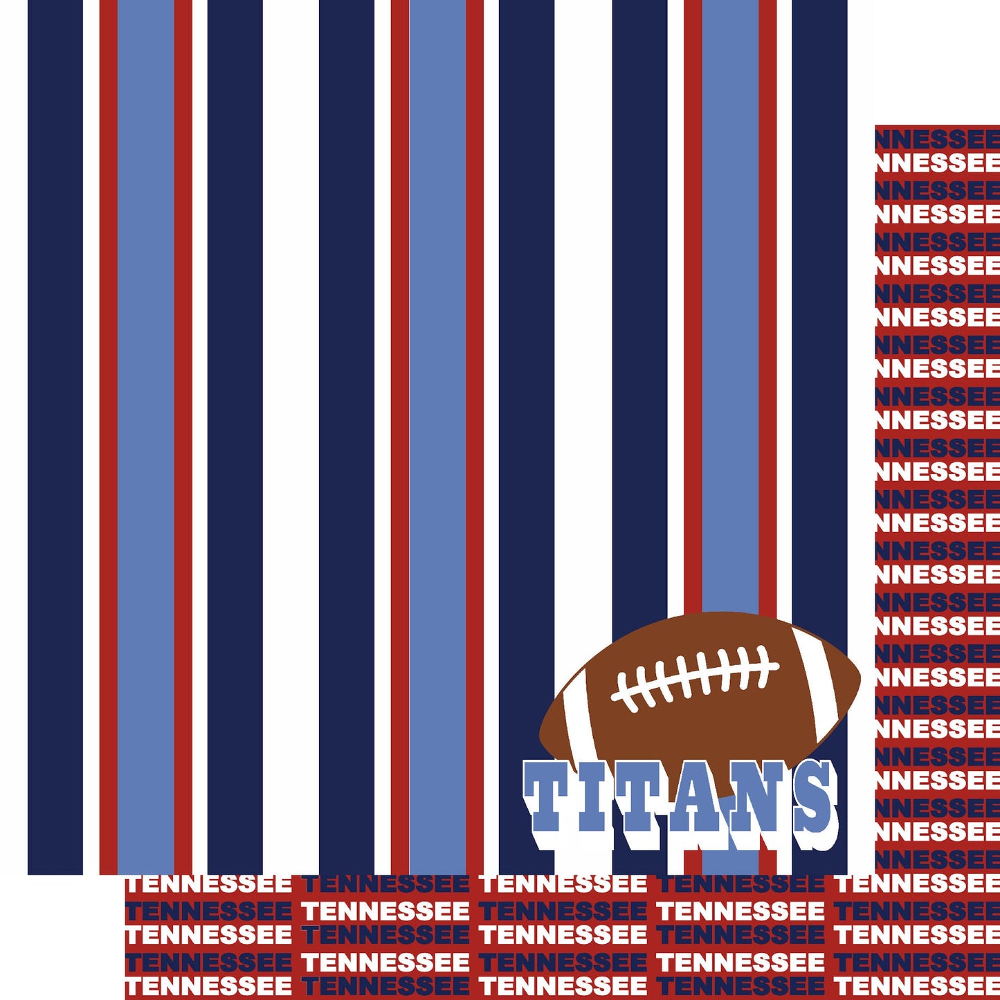 Football Season Collection Titans Sporty Stripes 12 x 12 Double-Sided Scrapbook Paper by SSC Designs