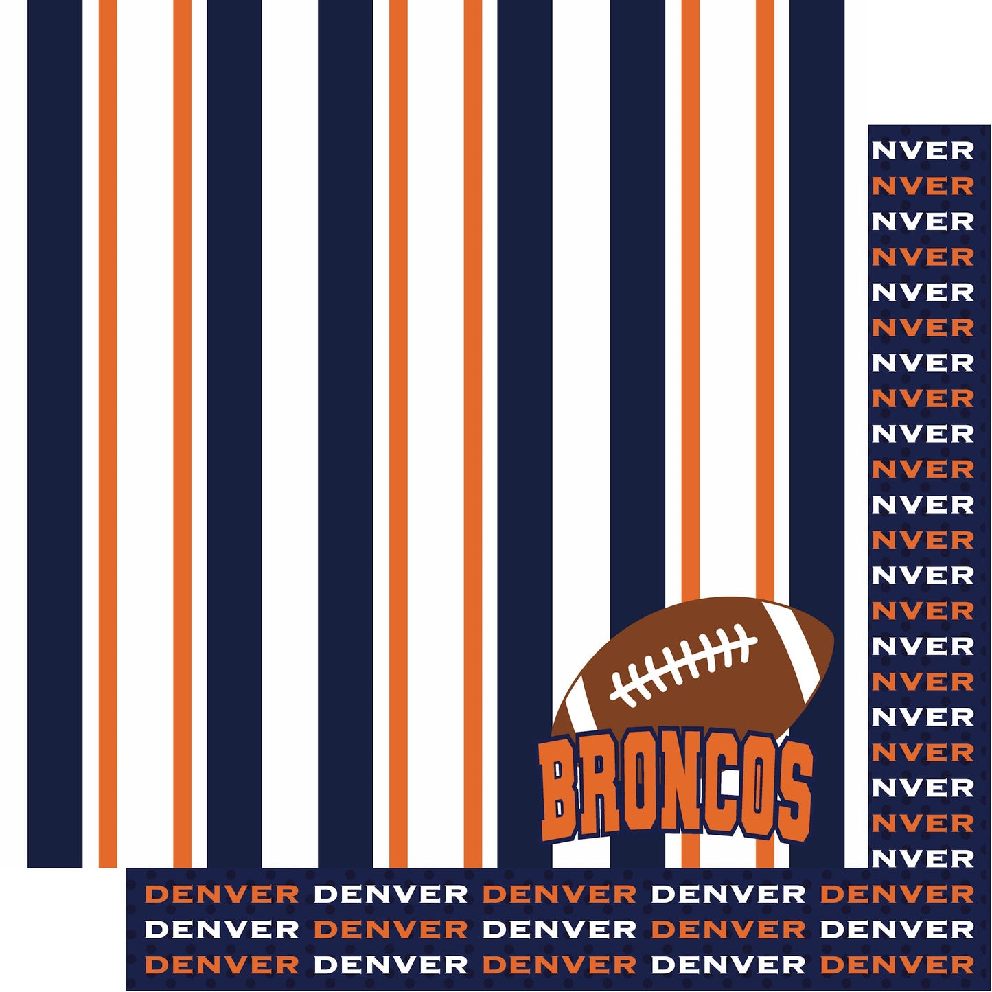Football Season Collection Broncos Sporty Stripes 12 x 12 Double-Sided Scrapbook Paper by SSC Designs