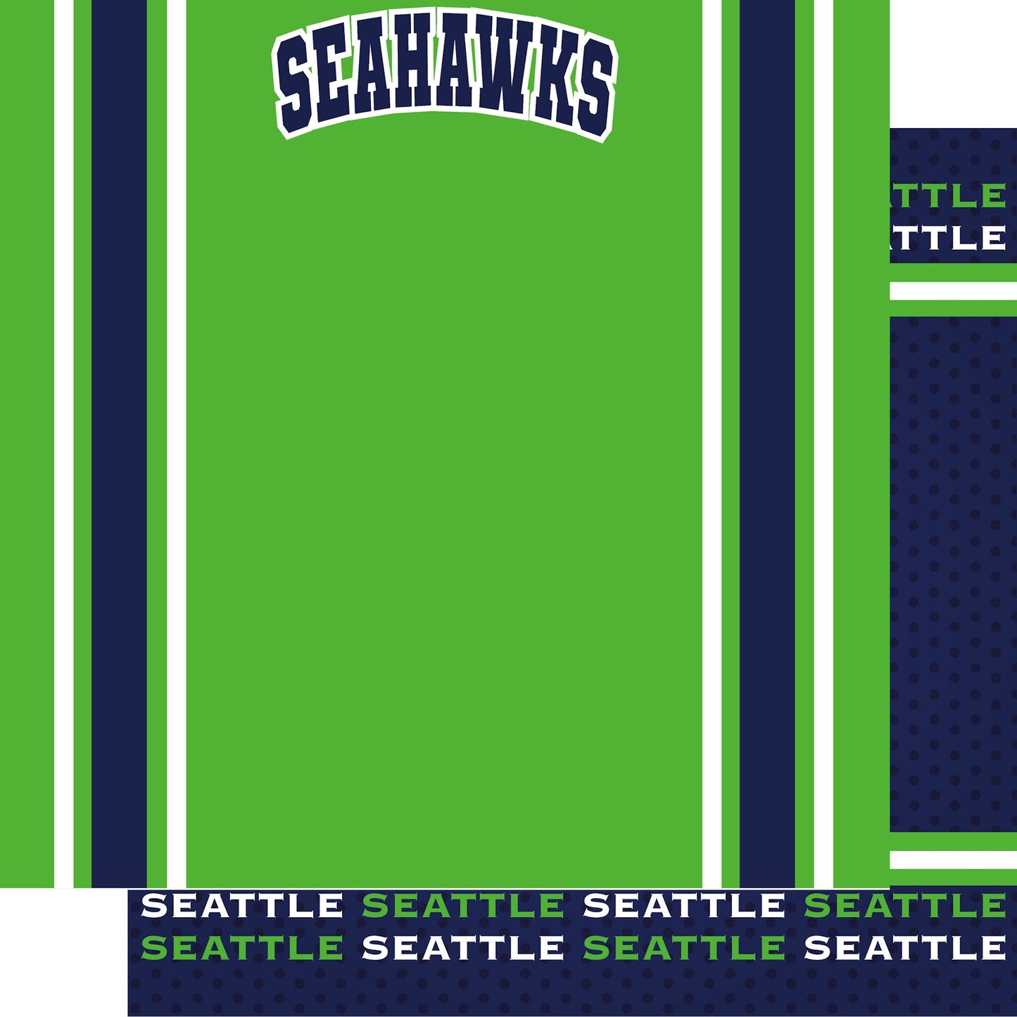 Football Season Collection Seahawks Football Jersey 12 x 12 Double-Sided Scrapbook Paper by SSC Designs