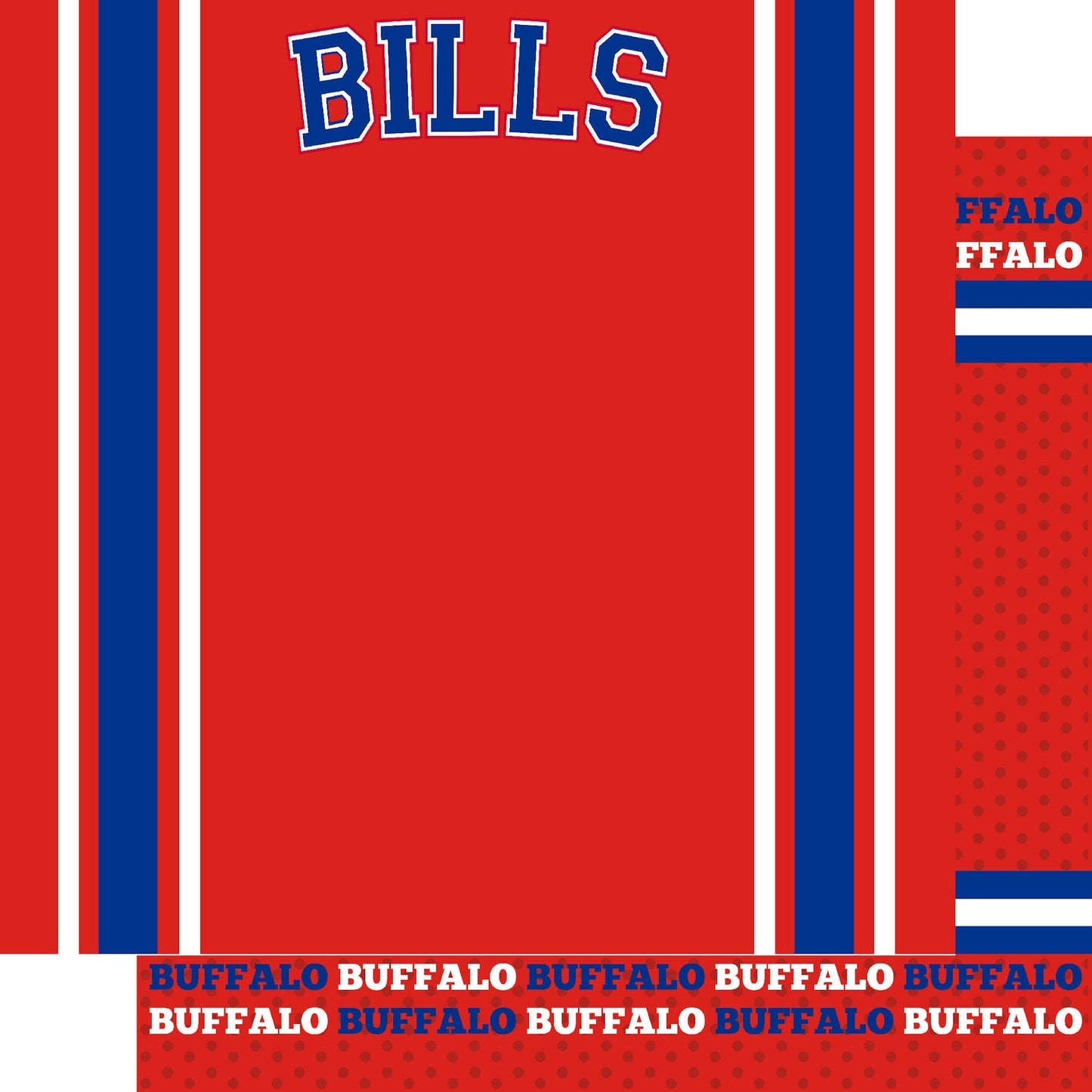 Football Season Collection Bills Football Jersey 12 x 12 Double-Sided Scrapbook Paper by SSC Designs