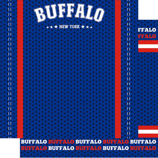 Football Season Collection Buffalo City Pride 12 x 12 Double-Sided Scrapbook Paper by SSC Designs