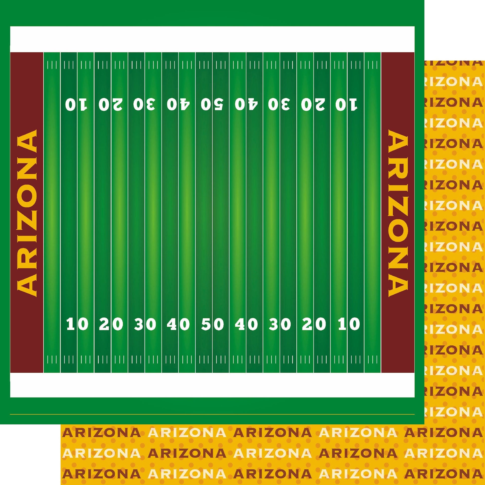 Football Season Collection Arizona On The Field 12 x 12 Double-Sided Scrapbook Paper by SSC Designs