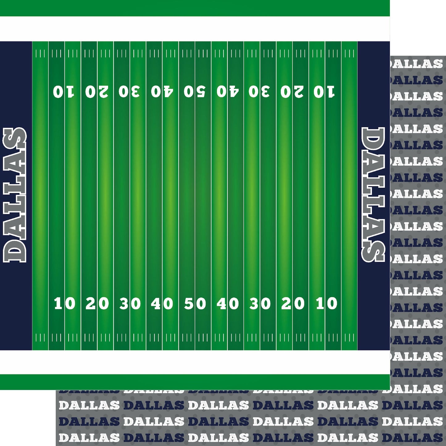 Football Season Collection Dallas On The Field 12 x 12 Double-Sided Scrapbook Paper by SSC Designs