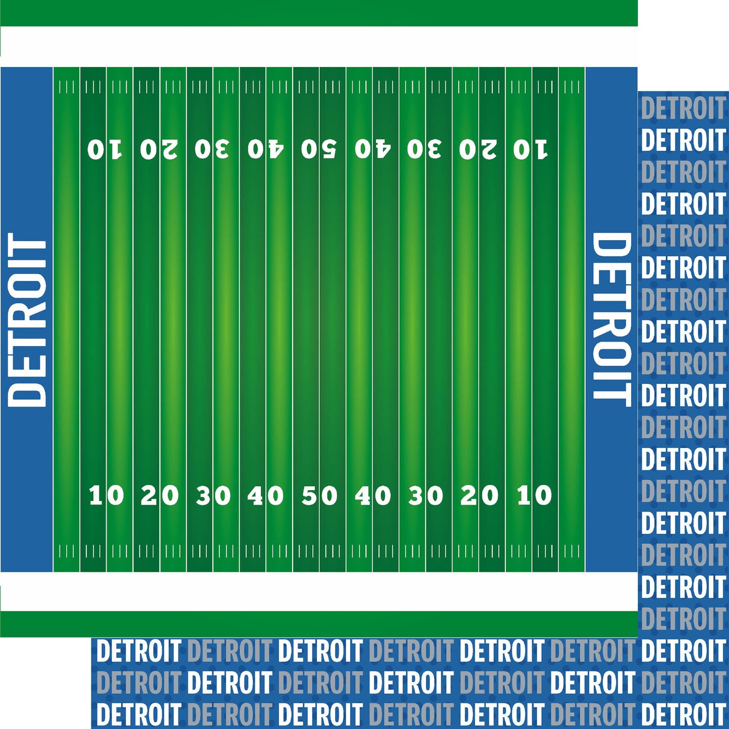 Football Season Collection Detroit On The Field 12 x 12 Double-Sided Scrapbook Paper by SSC Designs
