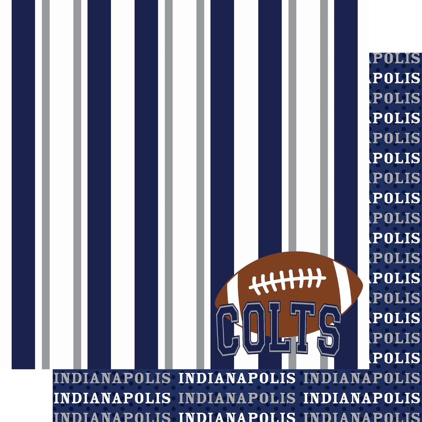 Football Season Collection Colts Sporty Stripes 12 x 12 Double-Sided Scrapbook Paper by SSC Designs