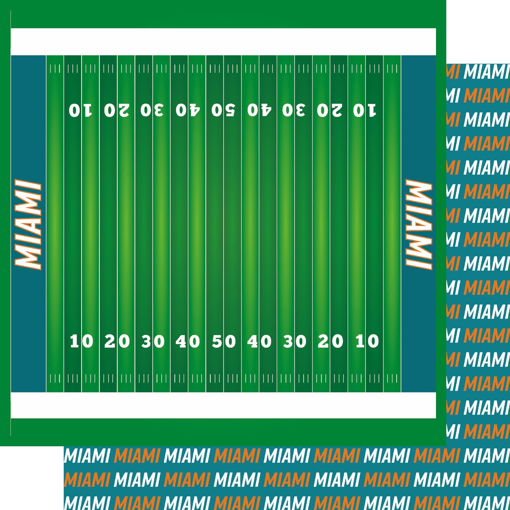 Football Season Collection Miami On The Field 12 x 12 Double-Sided Scrapbook Paper by SSC Designs
