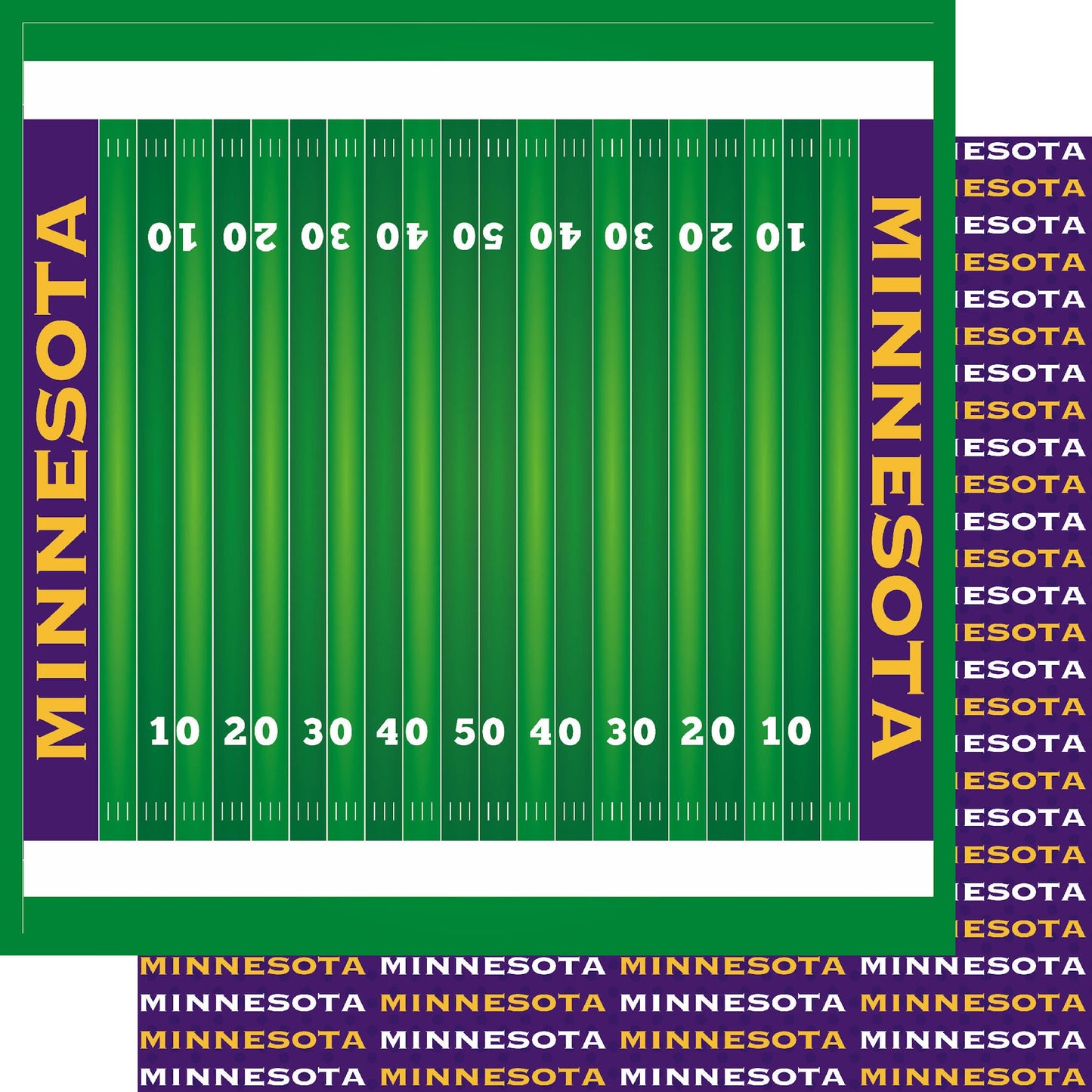 Football Season Collection Minnesota On The Field 12 x 12 Double-Sided Scrapbook Paper by SSC Designs