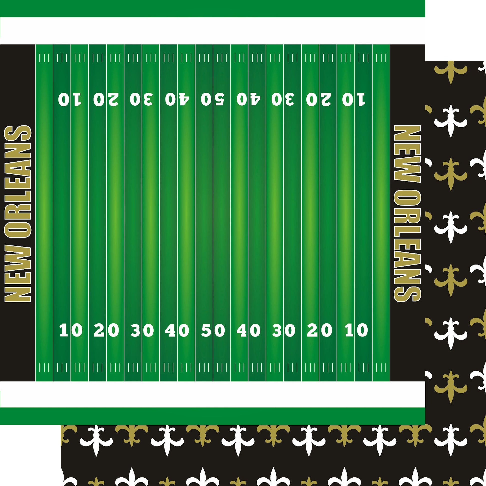 Football Season Collection New Orleans On The Field 12 x 12 Double-Sided Scrapbook Paper by SSC Designs