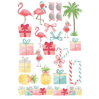 Flamingo Christmas Collection Laser Cut Ephemera Embellishments - 3 Packs