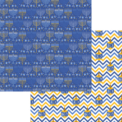 Festival of Lights Collection Dreidel 12 x 12 Double-Sided Scrapbook Paper by SSC Designs - 15 Pack