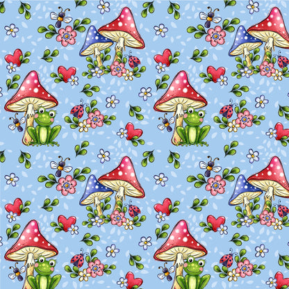 Phantasia Design's Frogs In The Morass Collection Mushroom Fields 12 x 12 Double-Sided Scrapbook Paper - 15 Pack