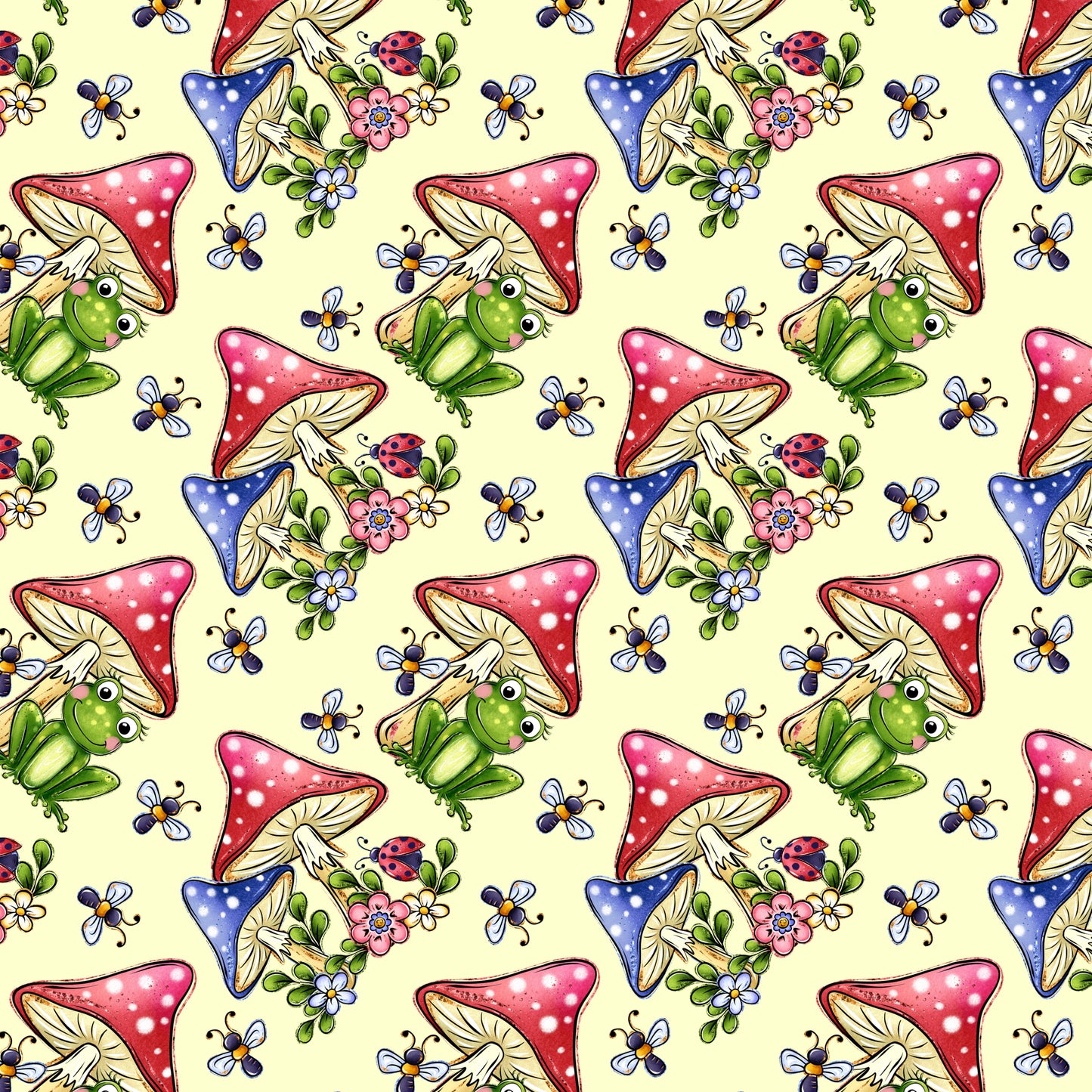 Phantasia Design's Frogs In The Morass Collection Frogs & Mushrooms 12 x 12 Double-Sided Scrapbook Paper - 15 Pack