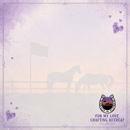 For My Love Crafting Retreat Faded Horses 12 x 12 Double-Sided Scrapbook Paper by SSC Designs