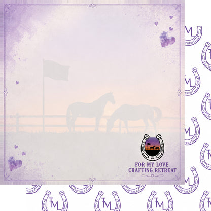 For My Love Crafting Retreat Faded Horses 12 x 12 Double-Sided Scrapbook Paper by SSC Designs