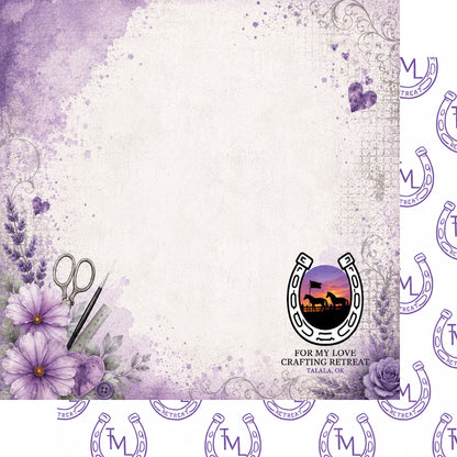 For My Love Crafting Retreat Corner Horseshoe 12 x 12 Double-Sided Scrapbook Paper by SSC Designs
