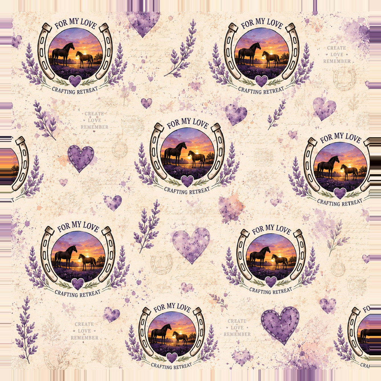 For My Love Crafting Retreat Horse Horizon 12 x 12 Double-Sided Scrapbook Paper by SSC Designs