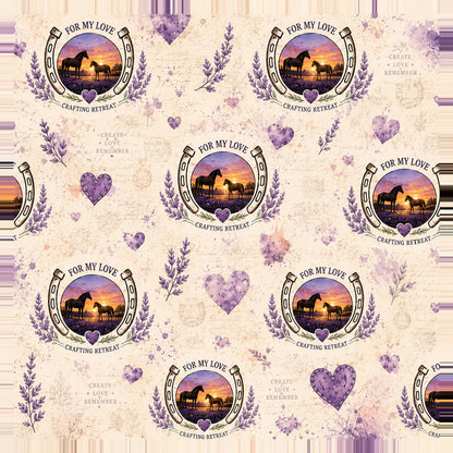 For My Love Crafting Retreat Horse Horizon 12 x 12 Double-Sided Scrapbook Paper by SSC Designs