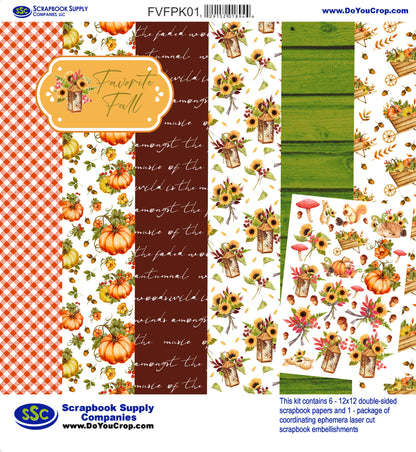 Favorite Fall 12 x 12 Scrapbook Collection Kit by SSC Designs - 3 Kits